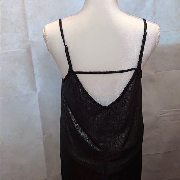 Long Slinky Black/Silverish Spaghetti Straps - Picture 7 of 9